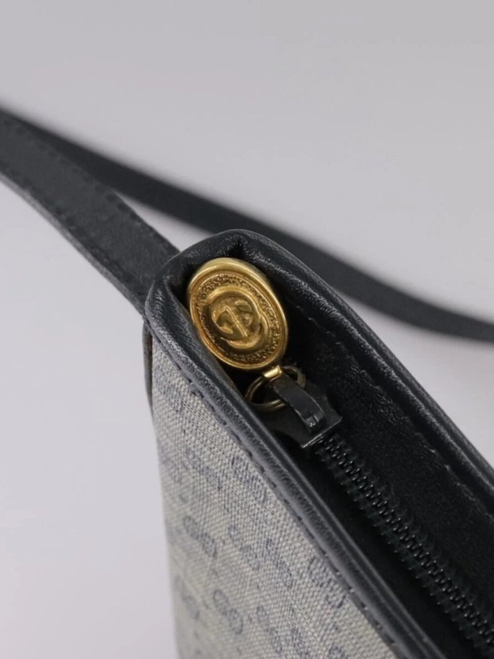 GUCCI Micro GG Supreme Shoulder Bag PVC Navy Gold 007 89 1095 Auth th5584 - Picture 12 of 16